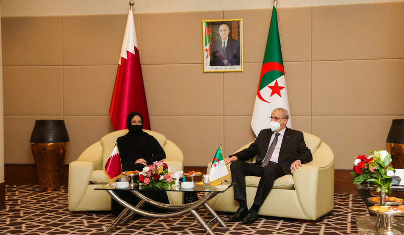 HE Minister Buthaina bint Ali Al Jabr Al Nuaimi with HE Minister Dr Abdul Baqi bin Zayan